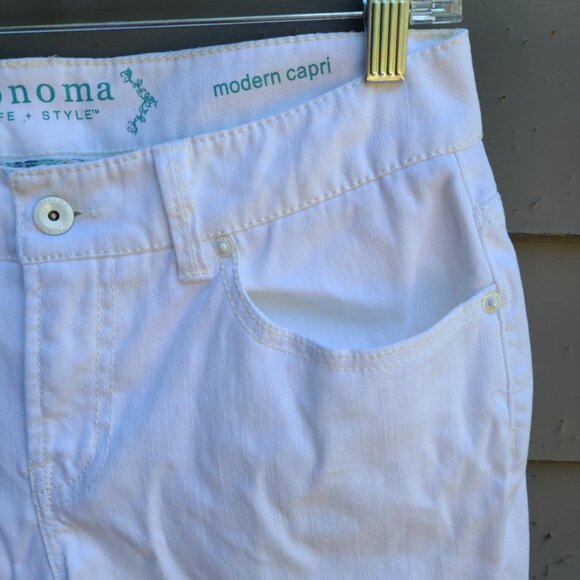 Sonoma Modern Capri White Cuffed Jeans size 6 - Picture 8 of 11